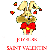 Gif animé joyeuse Saint Valentin lapine